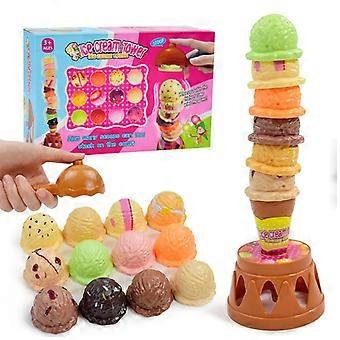 Ice Cream Stacking Tower Toy, Balance Game for Kids Ages 3+, 12 Scoops