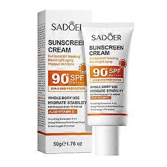 SADOER Anti-Aging Sunscreen Cream 90 SPF PA++++ - Waterproof Sweatproof Sunscreen for Face Body SQ3