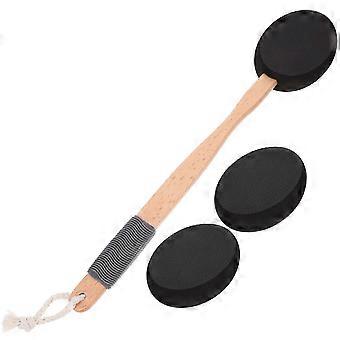 Körperpeelingbürste mit Holzgriff, langer Griff, 1 Set