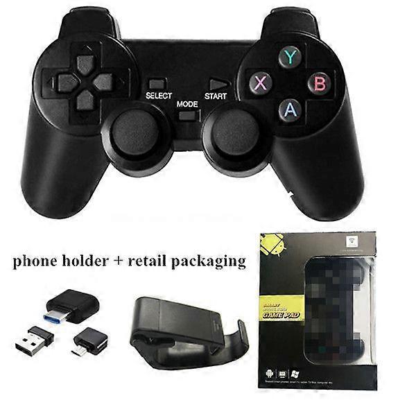 2.4G Wireless Game Controller Joystick With Micro USB OTG Adapter compatible withPS3 / PC / TV Box /Android Phone/Tablet Gamepad