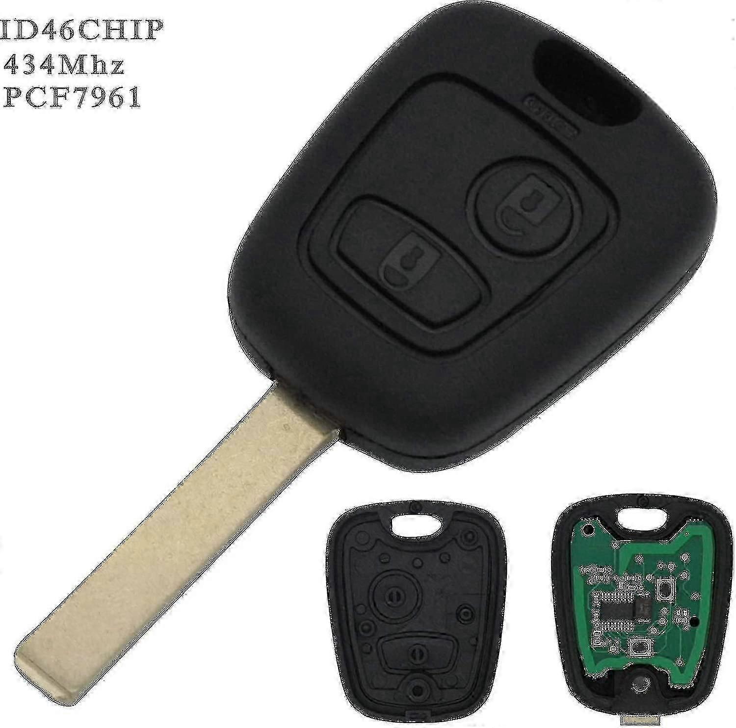 Complete Key With Electronics - Peugeot Key Fob for Various Models, Programming Required