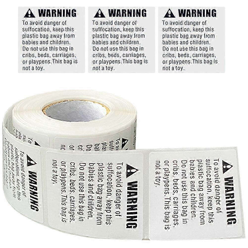 Self-Adhesive Suffocation Warning Stickers for Packaging 5 Rolls