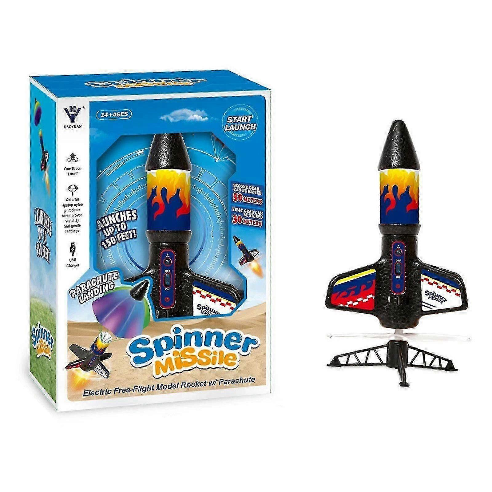 Motorized Self-Launching Rocket Toy with Parachute