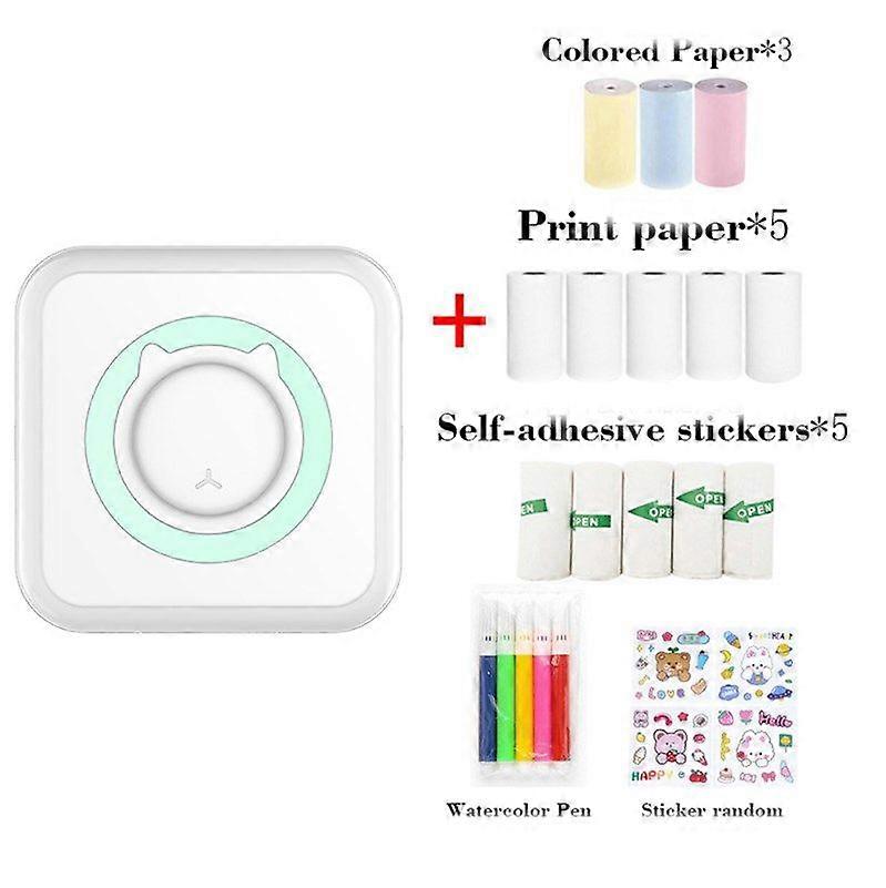 Mini Thermal Printer - Inkless Portable Bluetooth Printer with 3 Sticker Rolls - Small Printer Compatible with Android/iOS, for Memo, DIY, Logo, Note1
