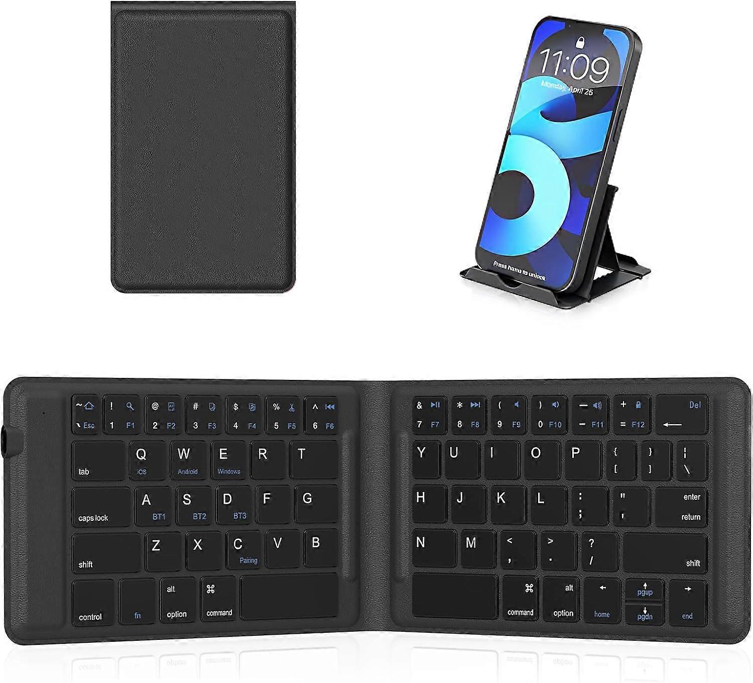 Foldable Bluetooth Keyboard, Wireless Folding Keyboard, Multi-Device and Rechargeable, Portable Keyboard