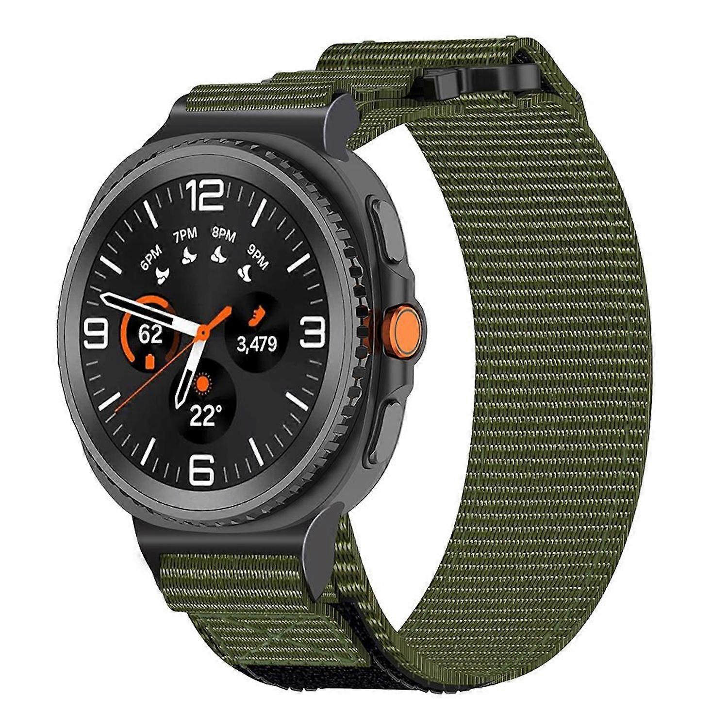 For Samsung Galaxy Watch 8 / 8 Classic Nylon Strap with Velcro Closure Green