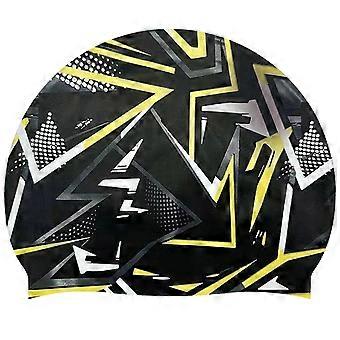 Swim Training Cap for Adults Silicone Long Hair Waterproof Headgear with 3D Ergonomic Shape for Pool Period and Daily Laps Multicolor