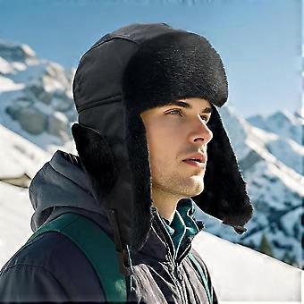 Ledermützen, Herren-Winter-Skimützen, Wintermützen, warme Mützen, russische Mützen, Kosakenmützen