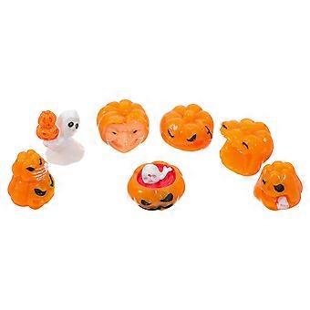 7pcs Creative Halloween Mini Pumpkin Ghost Figurines Halloween Village Scene Decor Diy Resin Decorations For Party Home Offices