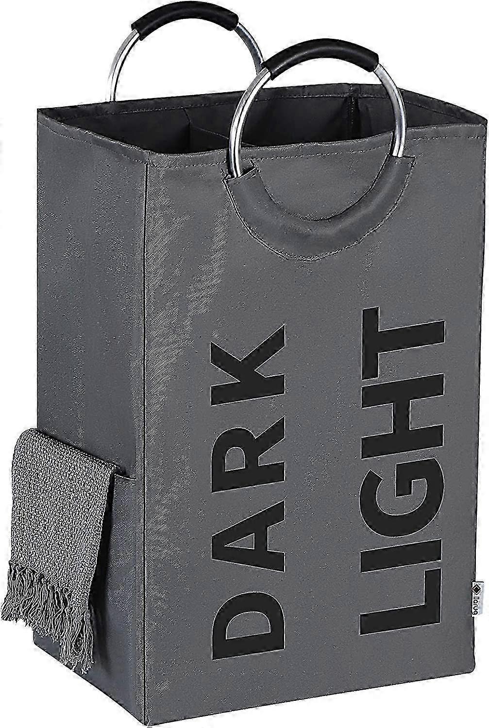 Double Laundry Hamper with Comcompatible withtable Handle, Waterproof Oxcompatible withd Cloth Laundry Basket