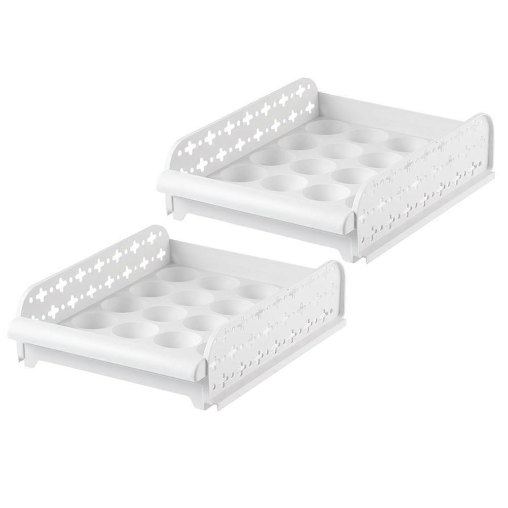 Two-Compartment Egg Box Stackable For Household Users In Kitchen Appliance 2Pcs