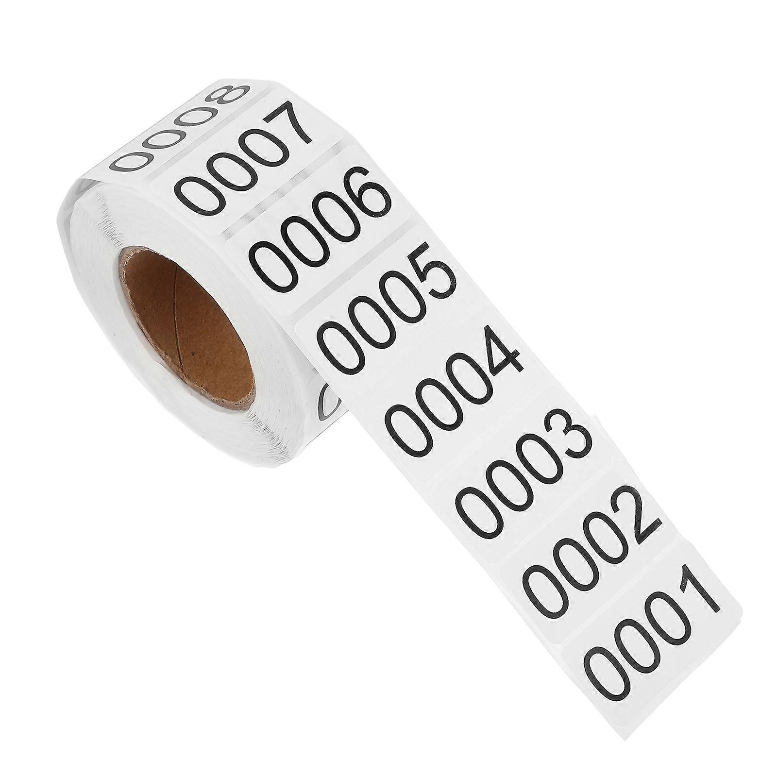 Consecutive Number Labels Inventory Management Rectangular Design Office Use White Color 1 Roll