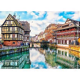 Alsatian Canalside Elegance: Adult Puzzle - Assemble the Charm of Traditional Half-Timbered Houses SQZ1098