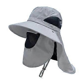 Sonnenhut für Männer und Frauen Fischerhut mit breiter Krempe und Nackenklappe im Freien Sonnenkappe zum Wandern, KletternYMHC