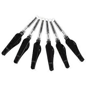 Double-Ended Eyebrow Brush Foldable Eyelash Brush for Women 6Pcs Black