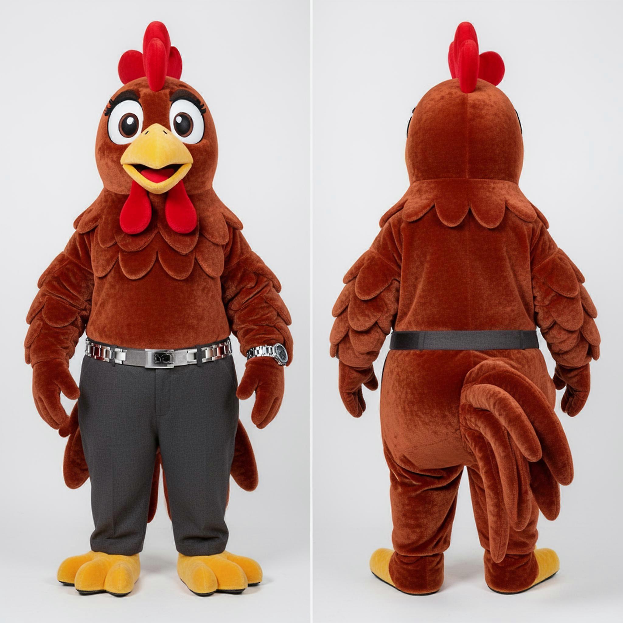 MASTICOT Rust Orange Playful Roosters Mascot