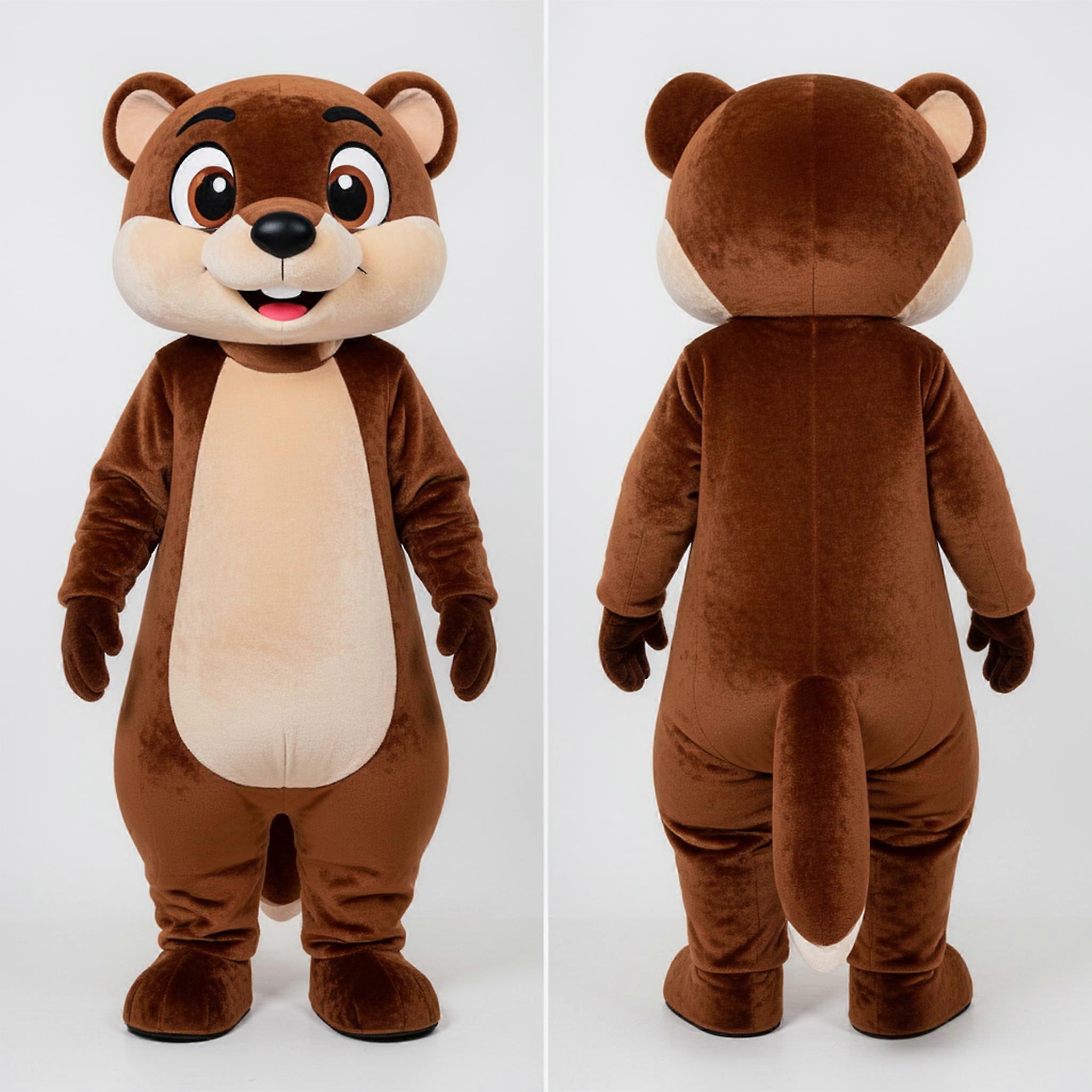 MASTICOT Chocolate Brown Playful Weasel Mascot