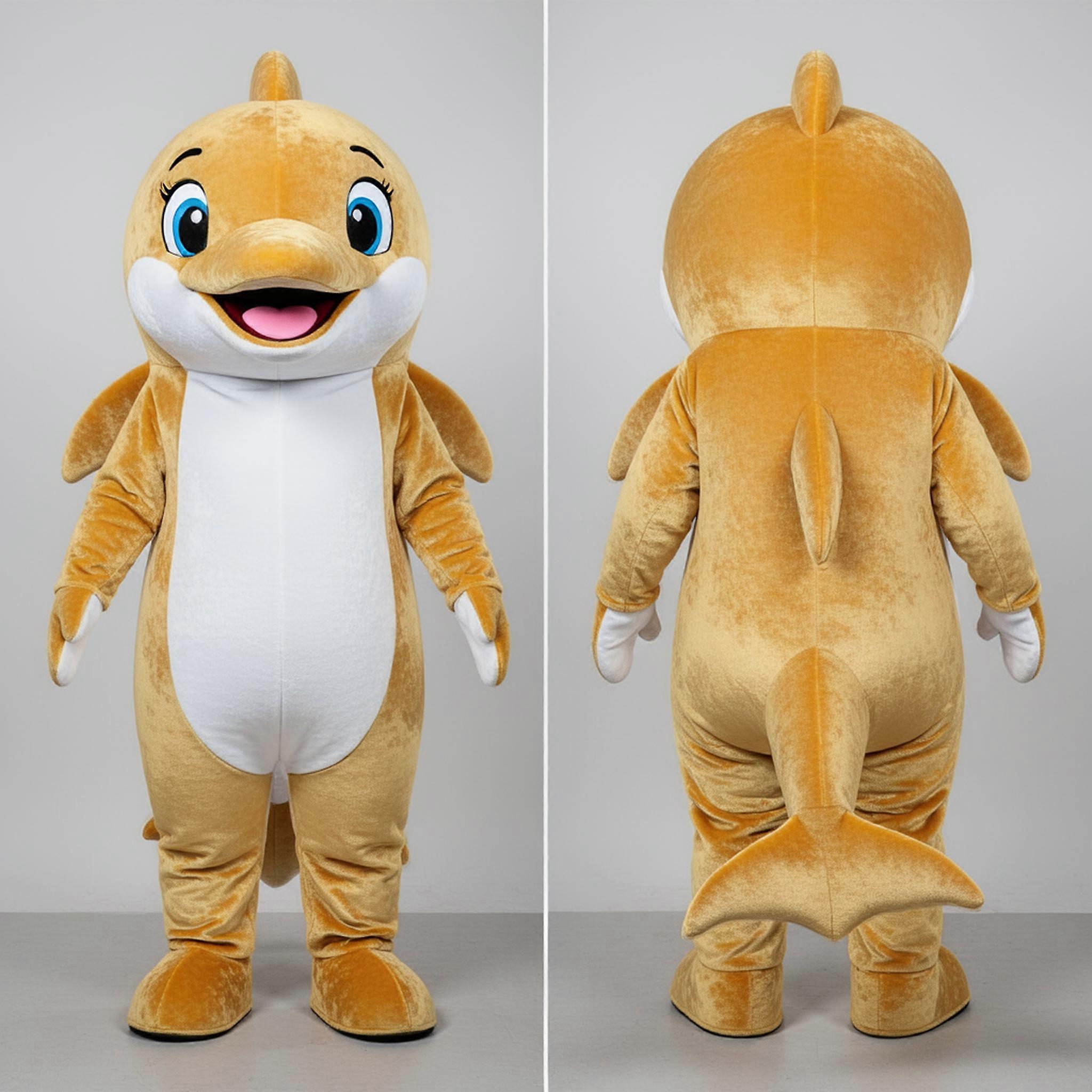 MASTICOT Gold Sleek Dolphin Mascot