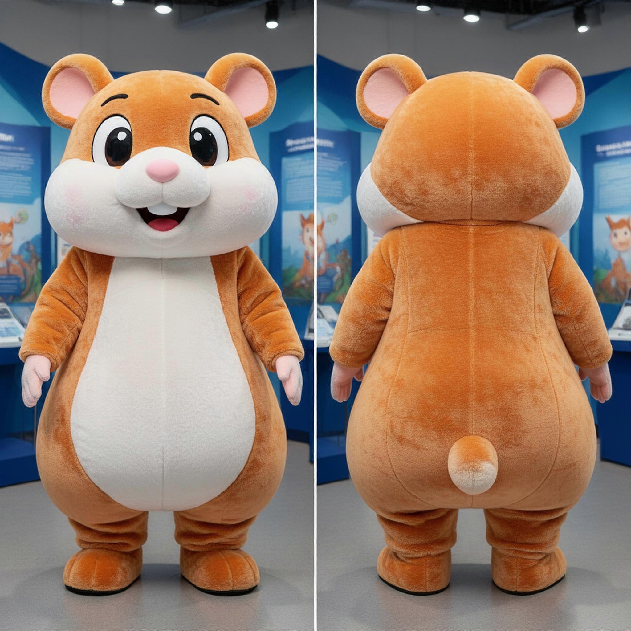 MASTICOT Strawberry Pink Fluffy Hamster Mascot