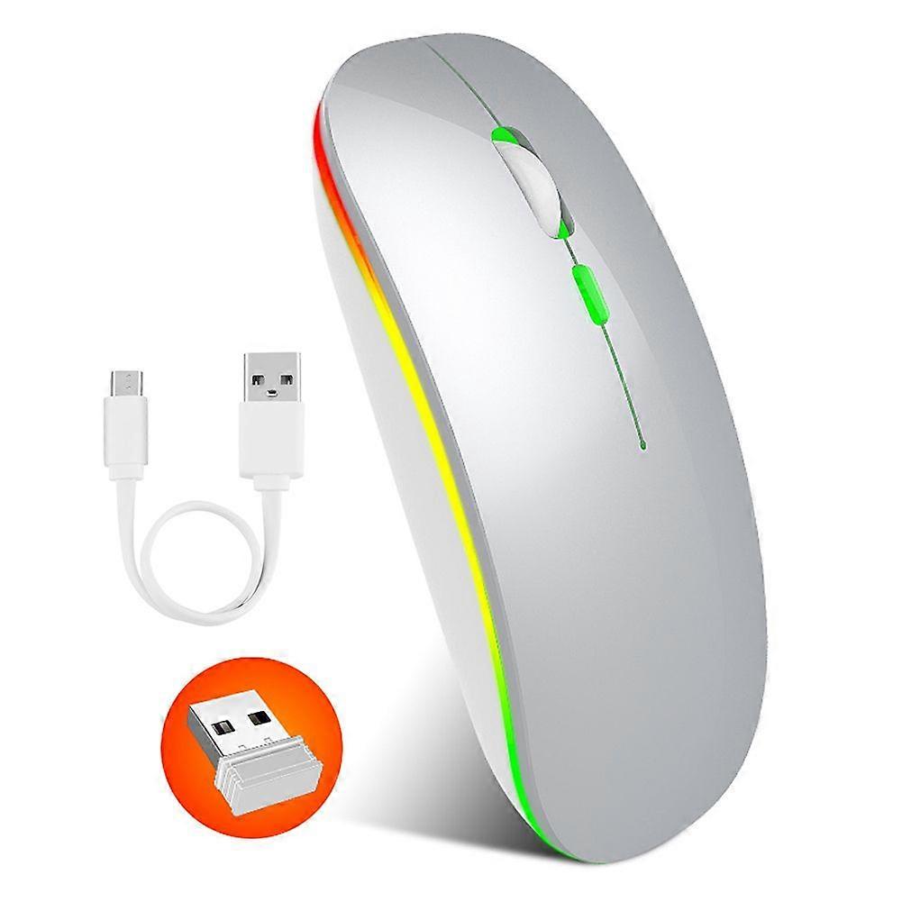 Dual Mode Rechargeable Silent Wireless Mouse with Adjustable DPI
