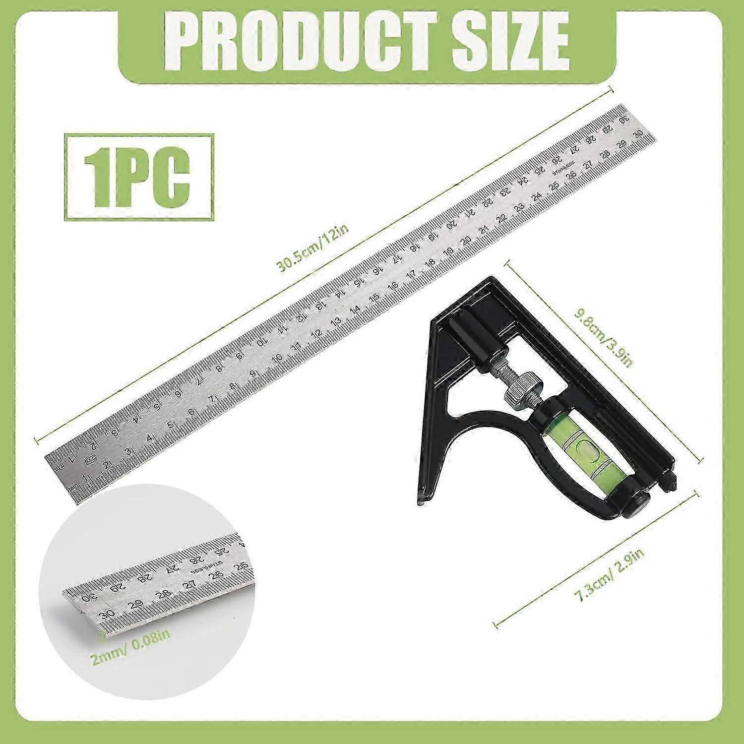 Combination Angle Ruler,Stainless Steel Combination Square