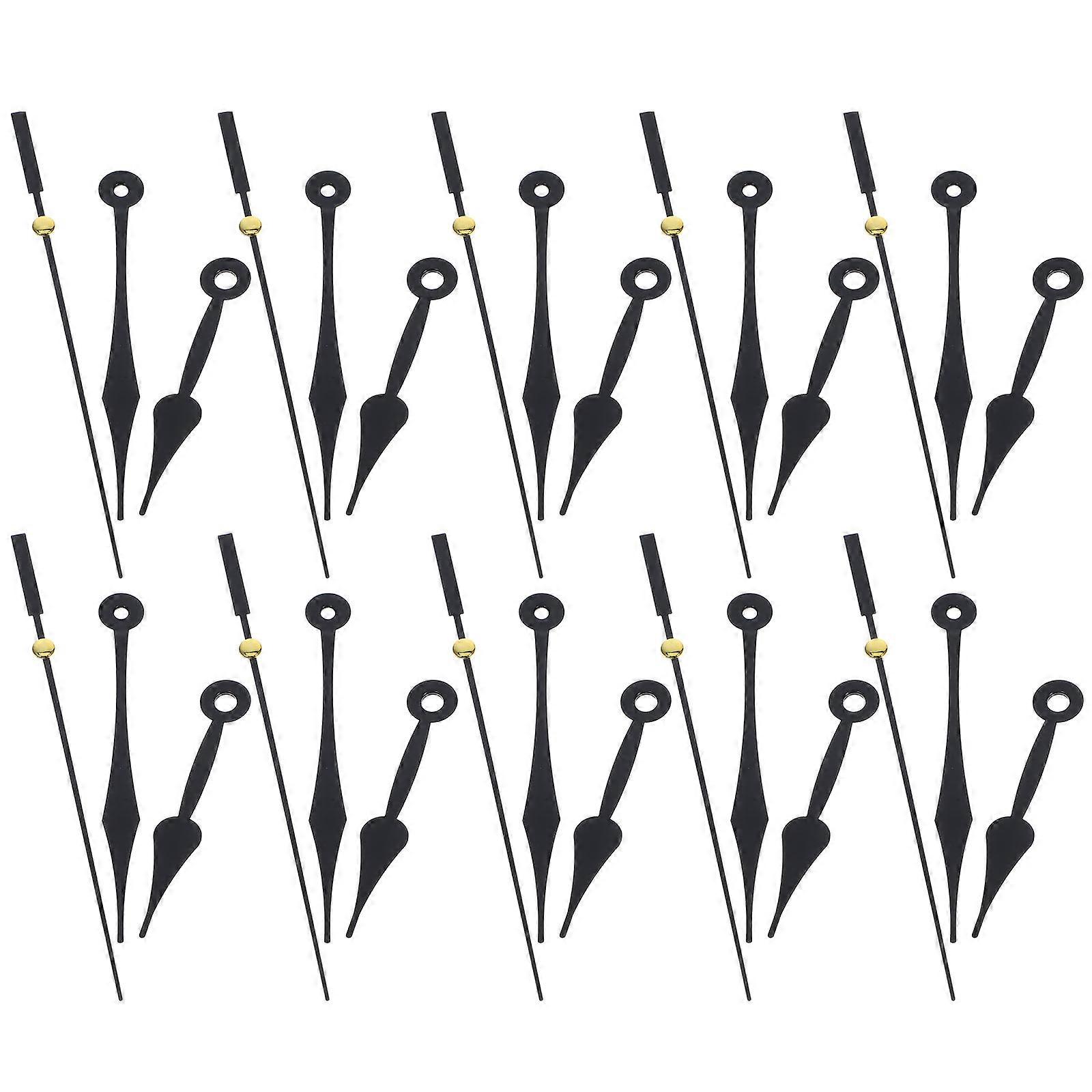 Clock Hands Plastic Clock Pointers for Replacement 10Sets Black