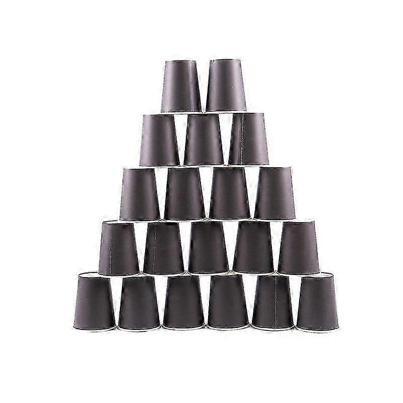 20 Paper CUPS (9oz) - Plain Solid Colours Birthday Party Tableware Cateringblack