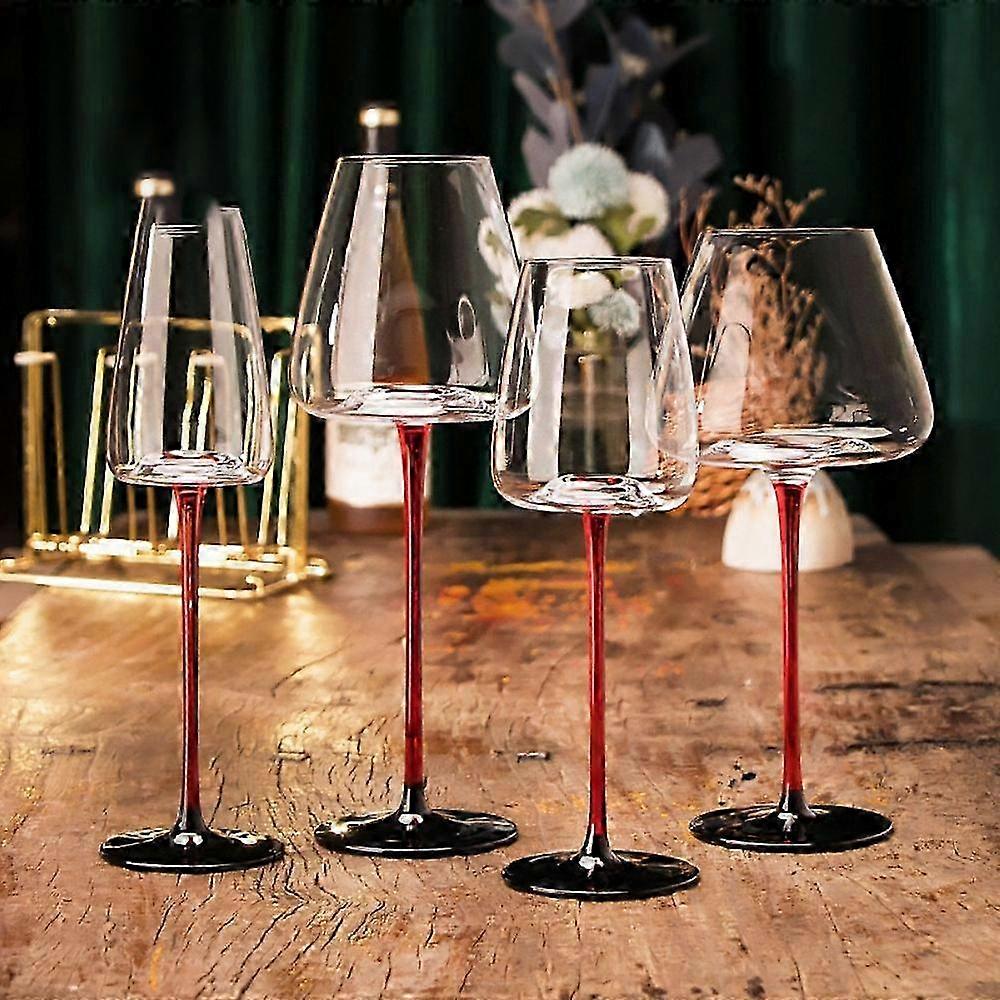 Crystal Red Wine Glasses Concave Base