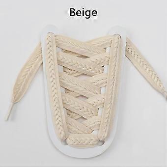 Twist Braids Marshmallow Colorful Shoelace Flat Wheat Ear Shoelaces for Sneakers Cotton Canvas Textured Weave Classic Shoe Laces