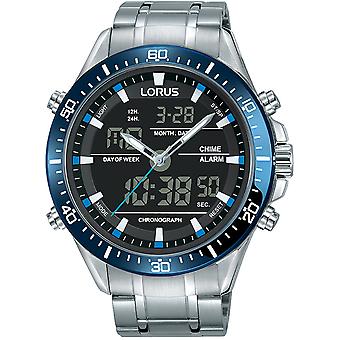 Lorus sport man analoge/digitale Quartz herenhorloge met roestvrijstalen armband RW633AX9