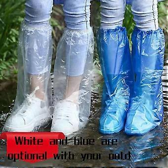 Einweg-Überzieher für Schuhe, wasserdicht, rutschfest, dick, für Damen und Herren, weiß, blau, 5 Paar.
