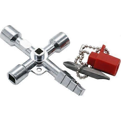 Universal Key for Electrical Cabinets, Triangle Key, Square Key for Train, Electrical Cabinet, Elevator, Multifunctional Hand Tool