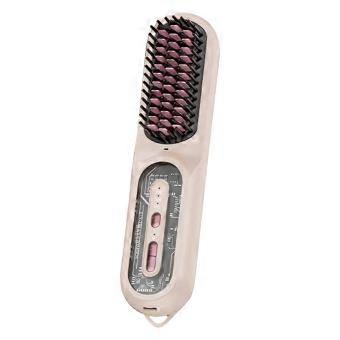 Cordless Hair Straightener Brush For Women Mini Negative Ion Hot Comb Travel USB Rechargeable Fast Heating 3 Temperature Settings