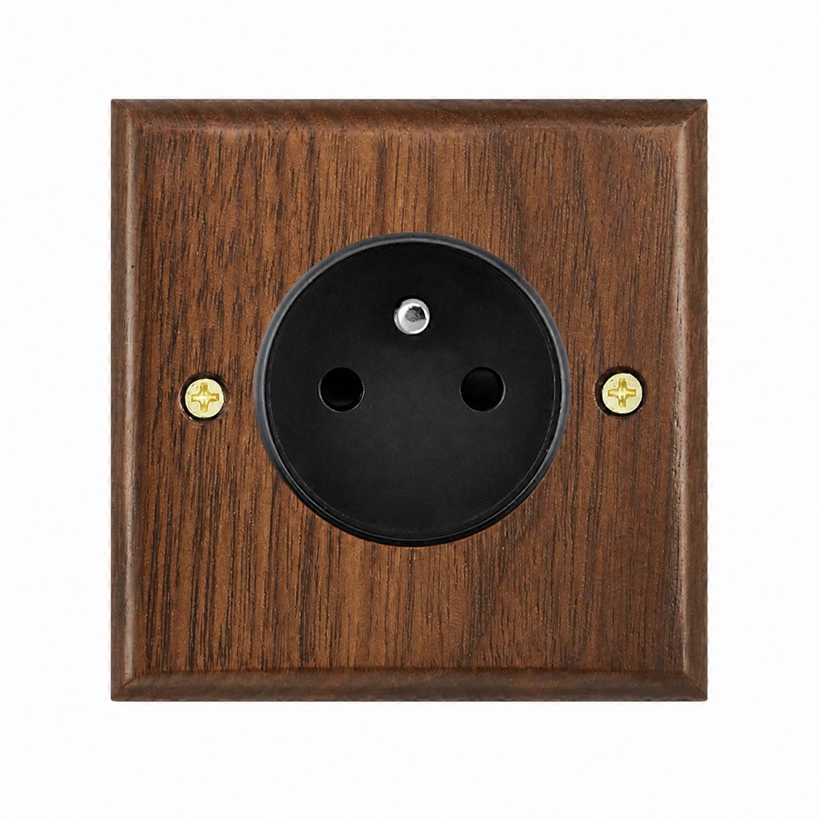 Walnut Finish Electrical Faceplate | Retrodesign aesthetic, Socket Cover, for