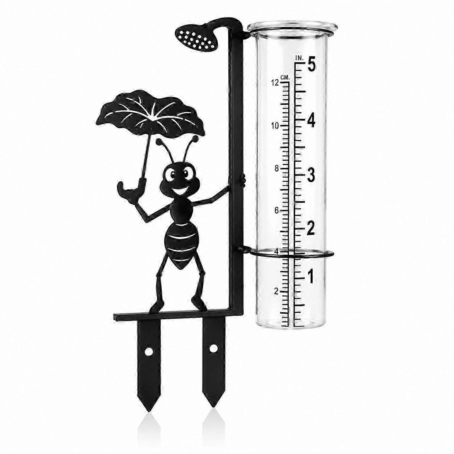 Whimsical Ant Rain Gauge Garden Stake