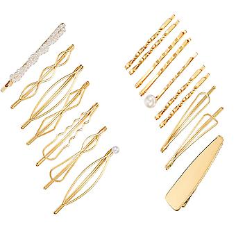 17 Pieces Hair Clip Geometric Hair Pins Metal Hairpin Hair Styling ...