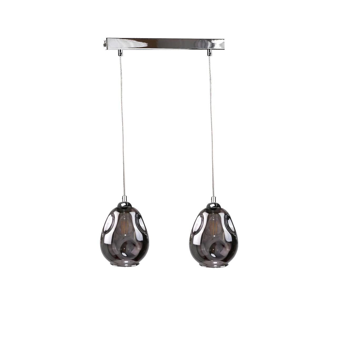 Keter Loki Bar Pendant Ceiling Light Silver, 50cm, 2x E27