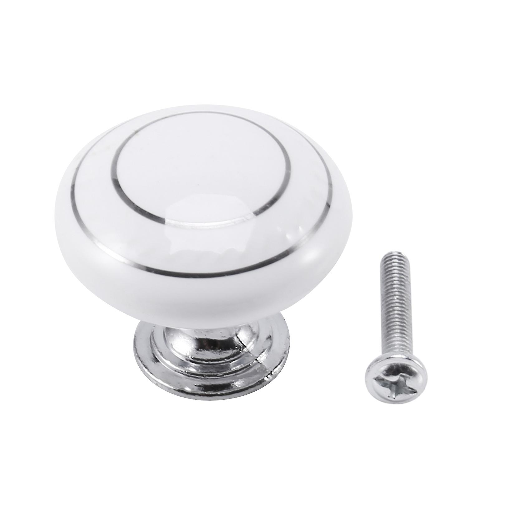 1 x Ceramic Door//Cabinet/Cupboard Knob Handle Drawer White