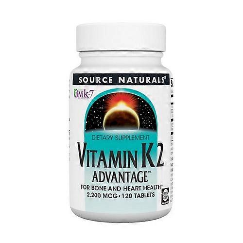 Source Naturals Vitamin K-2 Advantage,2200 mcg ,120 Tabs (Pack of 1)