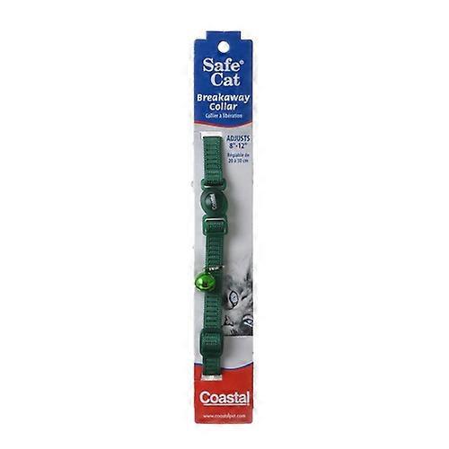 Coastal Pet Safe 猫尼龙可调节分离项圈 - 猎人绿色,颈部 8 英寸-12 英寸(1 包)