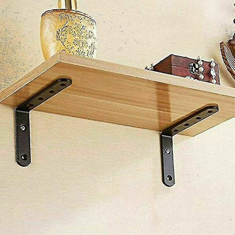 4x Heavy Duty Cast Iron L Shaped Wall Mounted Shelf Brackets Support Decor Home
