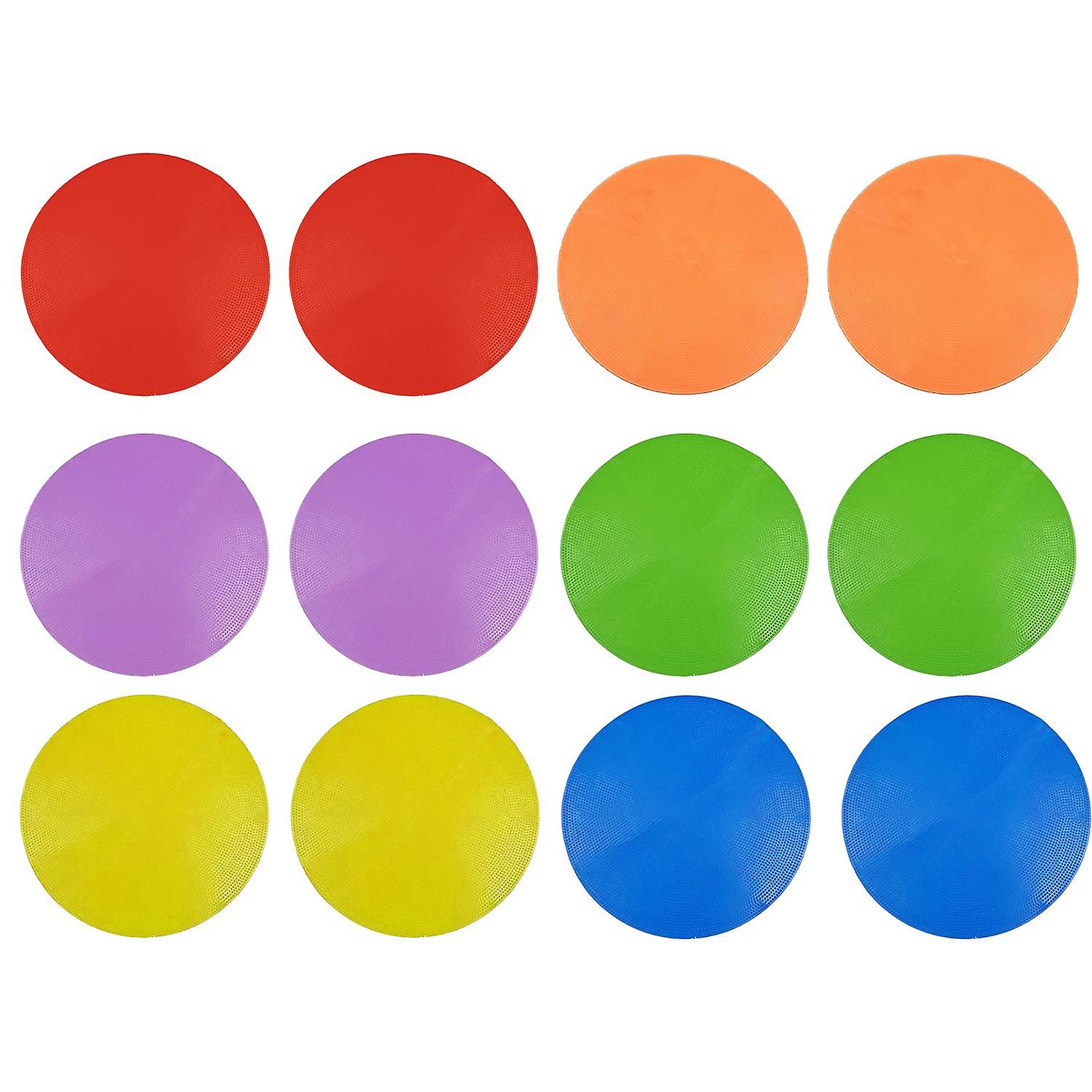 12Pcs Spot Markers Flat Field Cones Bright Color Flexible Slip Resistant Agility Markers Soccer Bask