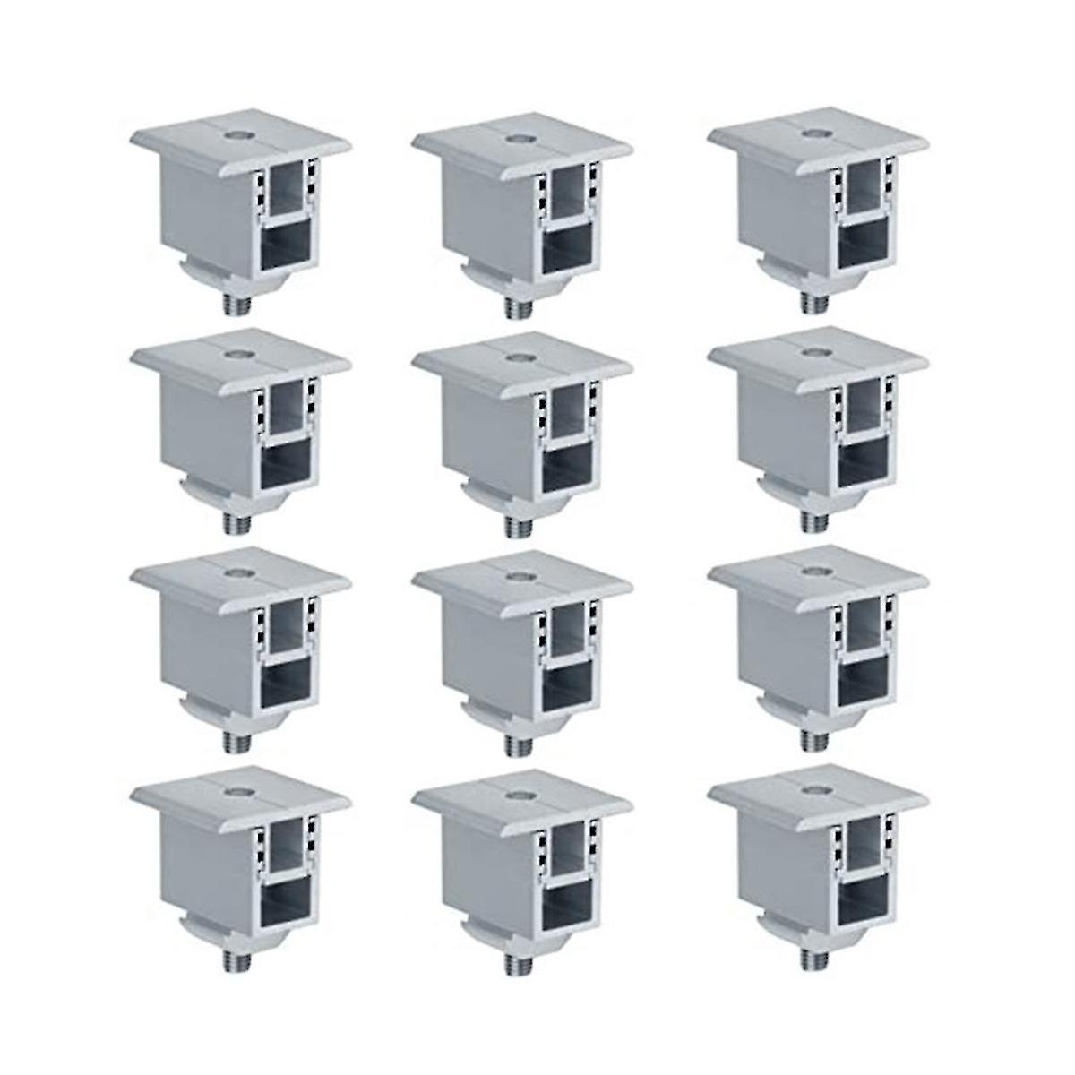 12 Set Solar Panel Mounting Clamp, Pv Panel Bracket Roof Mount Clamp For Securing 30mm-50mm Thick Solar Panels To Rails