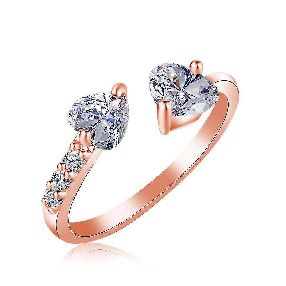 Heart-shaped Zircons Rings Delicate Durable Metal Rings Valentine's Day Gift
