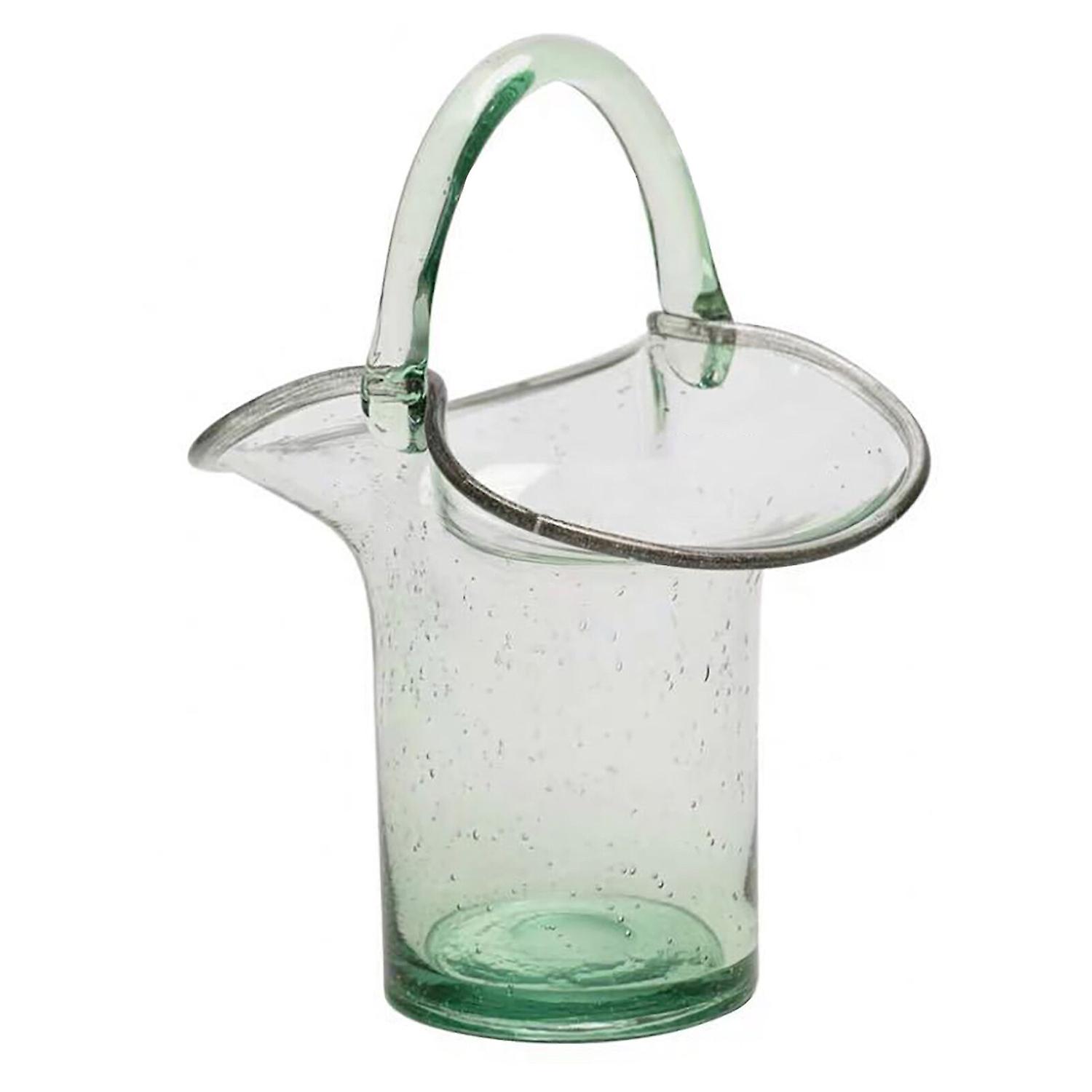 Green Glass Vase, Multi-functional for Plants, Snacks, and Decor