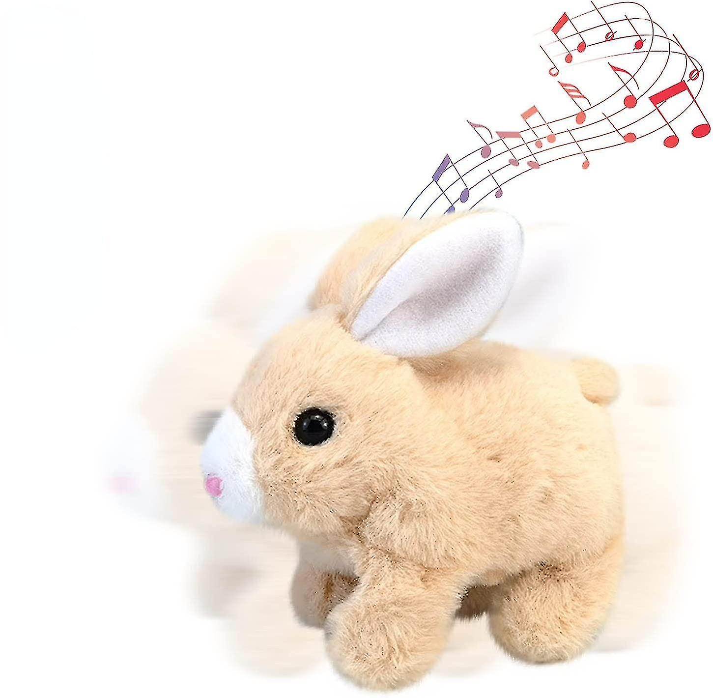 Electronic Plush Rabbit Toy, Easter Bunny Interactive Toy, Playful Bunny Hops Around Makes Sounds Wiggles Ears