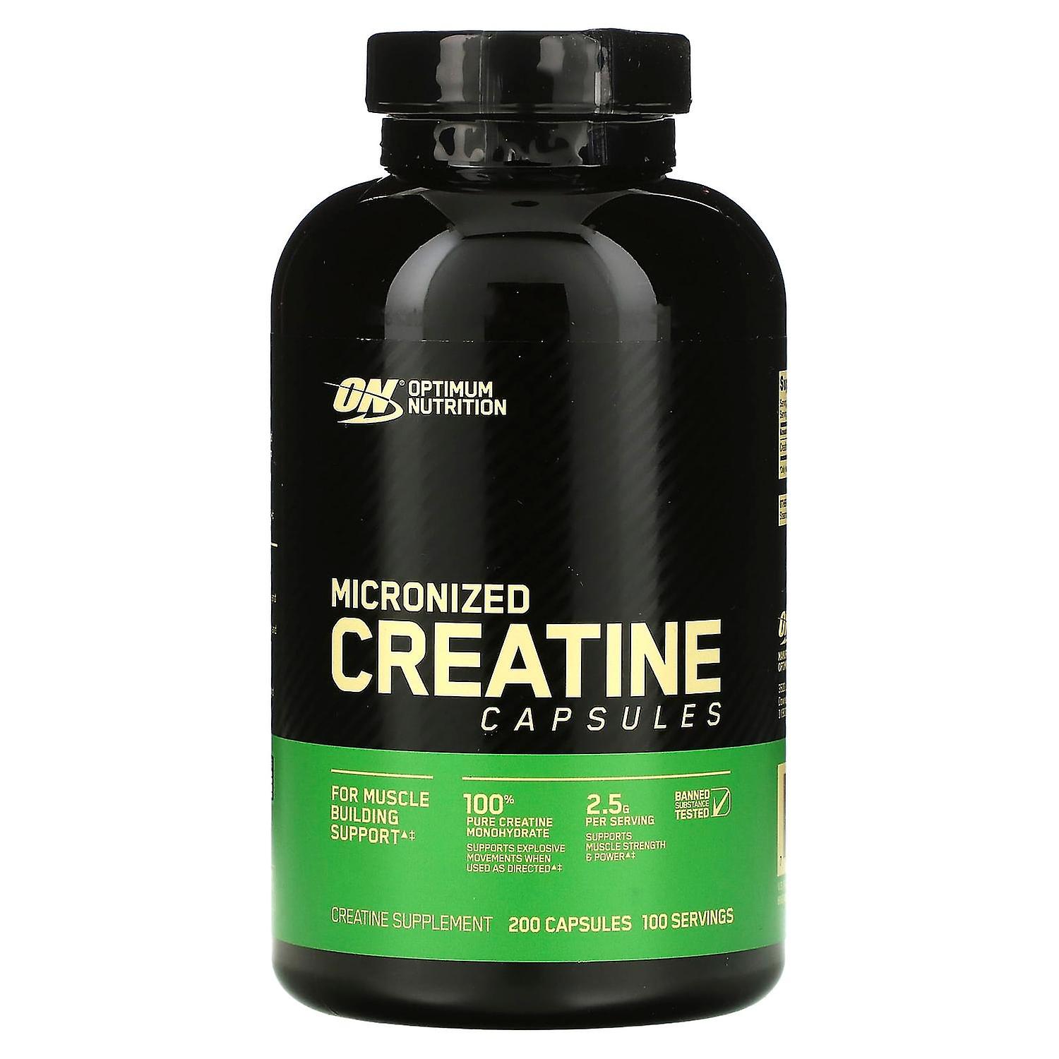 Optimum Nutrition, Micronized Creatine Capsules, 2.5 g, 200 Capsules