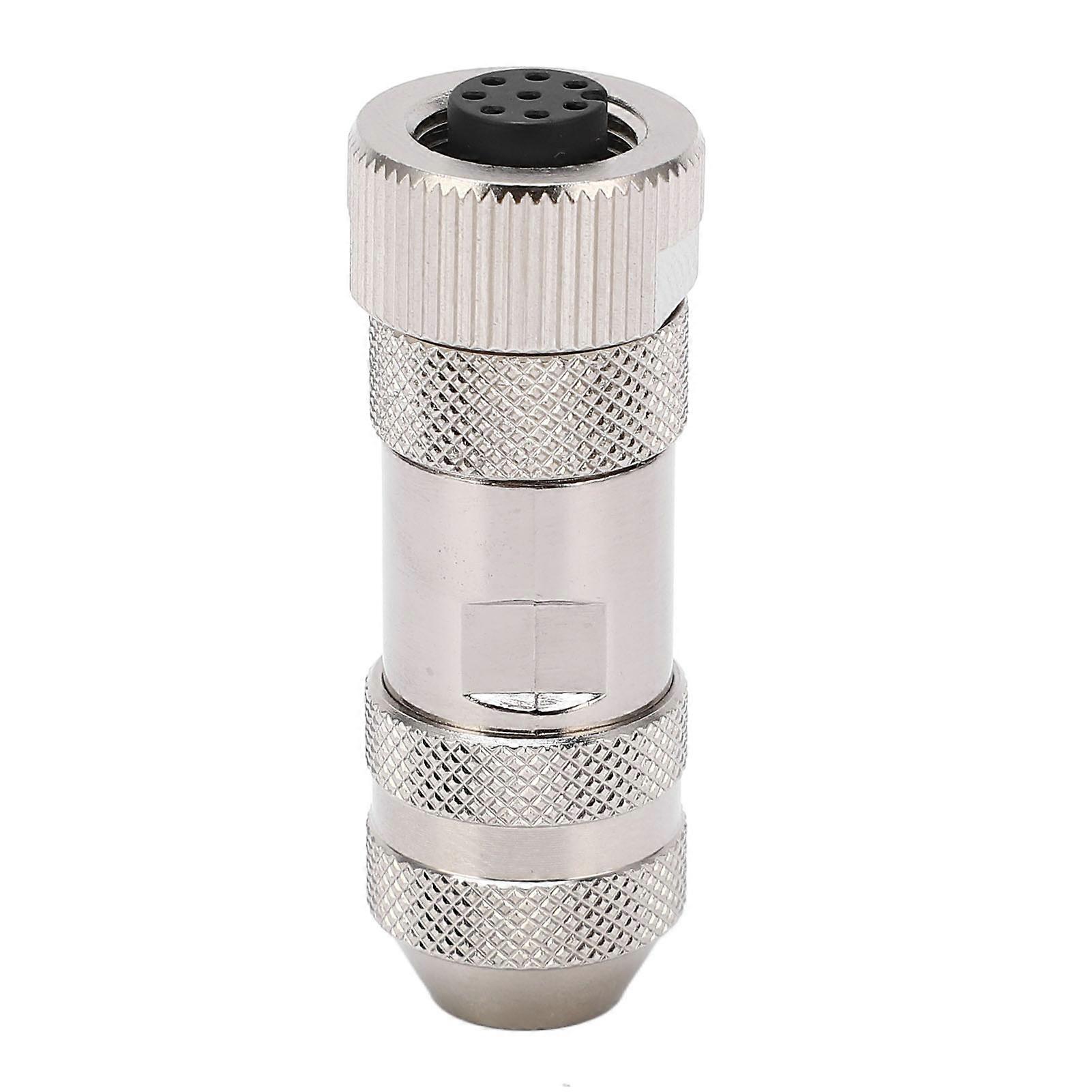 M12 8 Pin Sensor Connector Waterproof IP67 Cold Pressed Aviation Female Socket for Car RV Boat