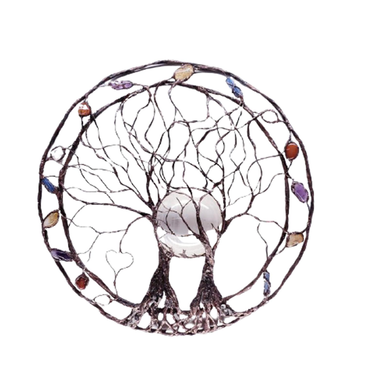 Circle Of Life Metal Tree Wall Art Round Hallow Hanging Ornament Simple Iron Craft Home Outdoor