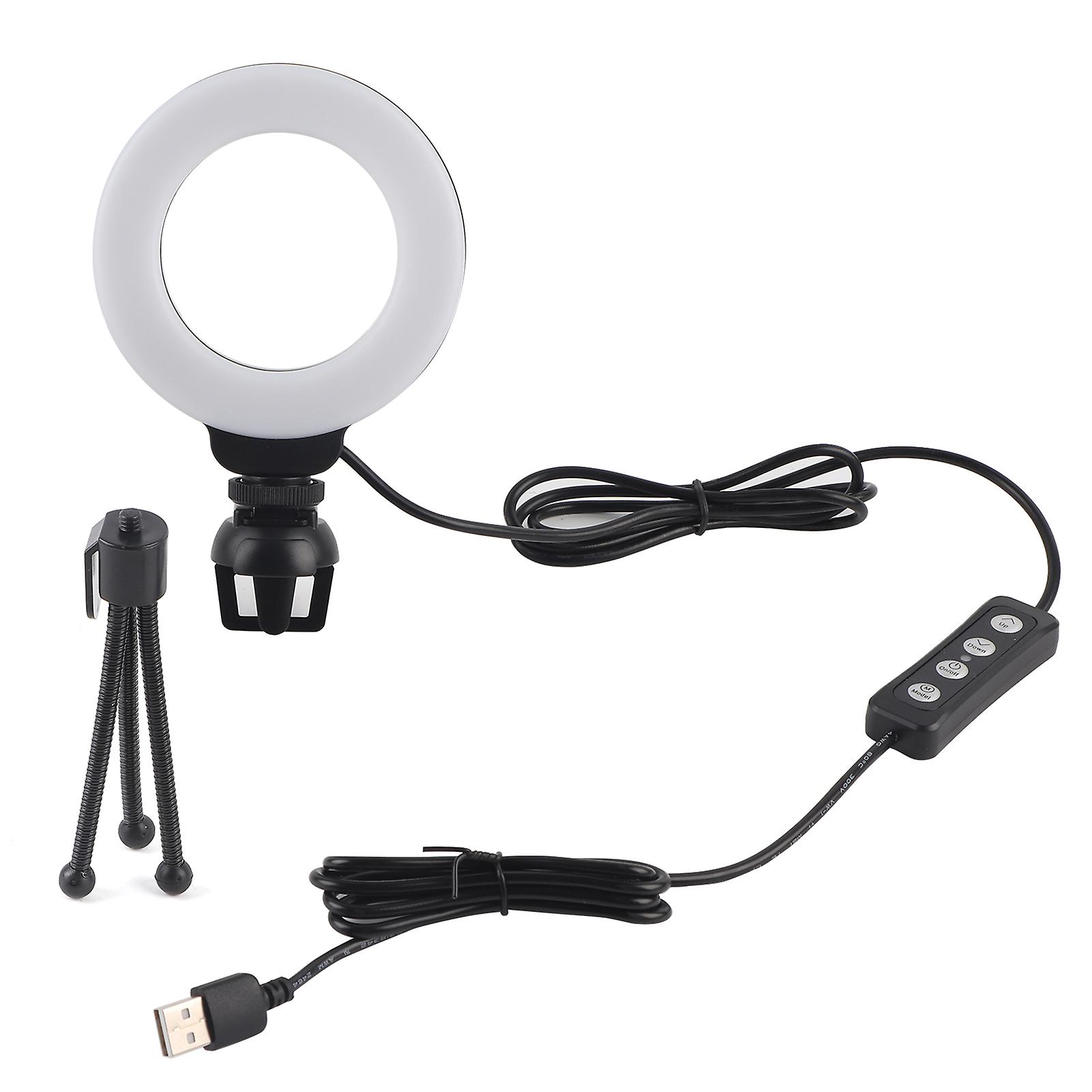 4 inch Dimmable LED Ring Light with Clip for Selfie and Live Video, for Laptop, Tablet, PC